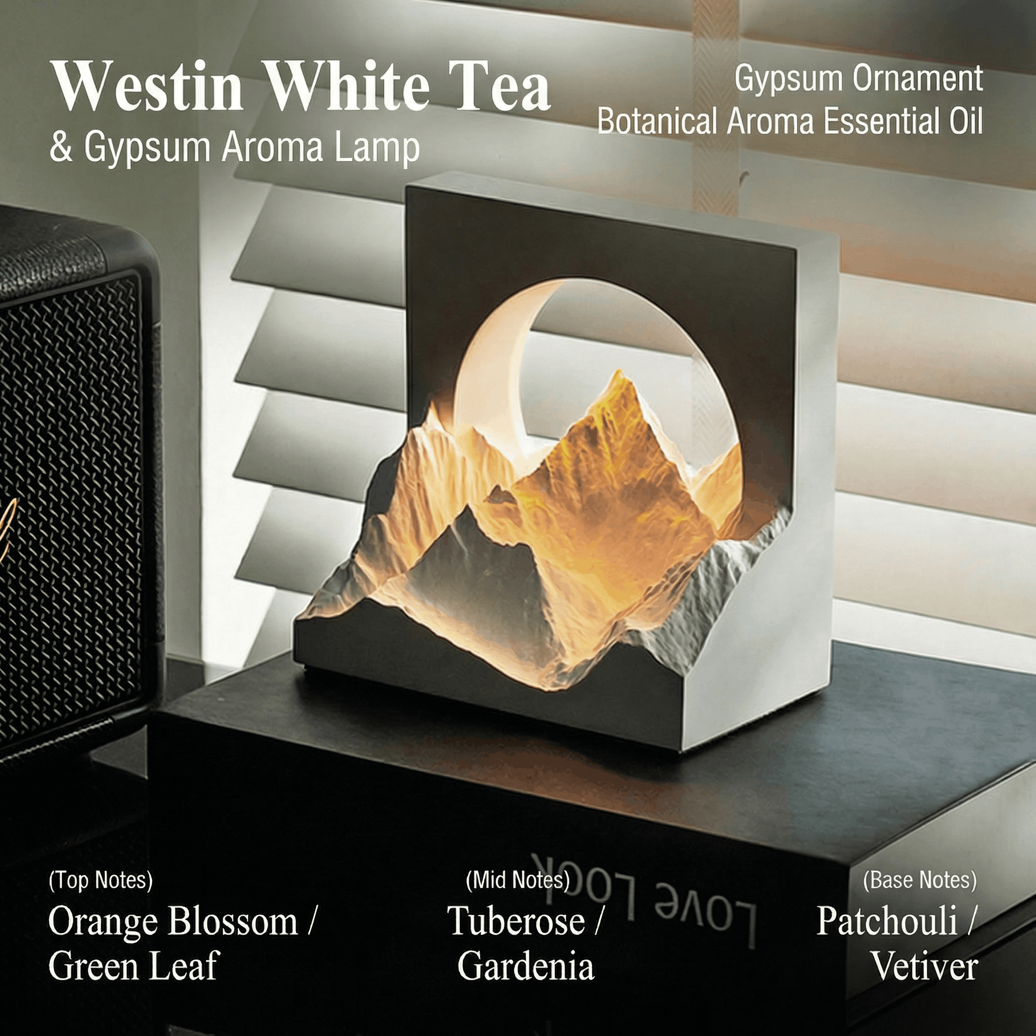 Glacier Shaped Essential Oil Diffuser with Warm Light